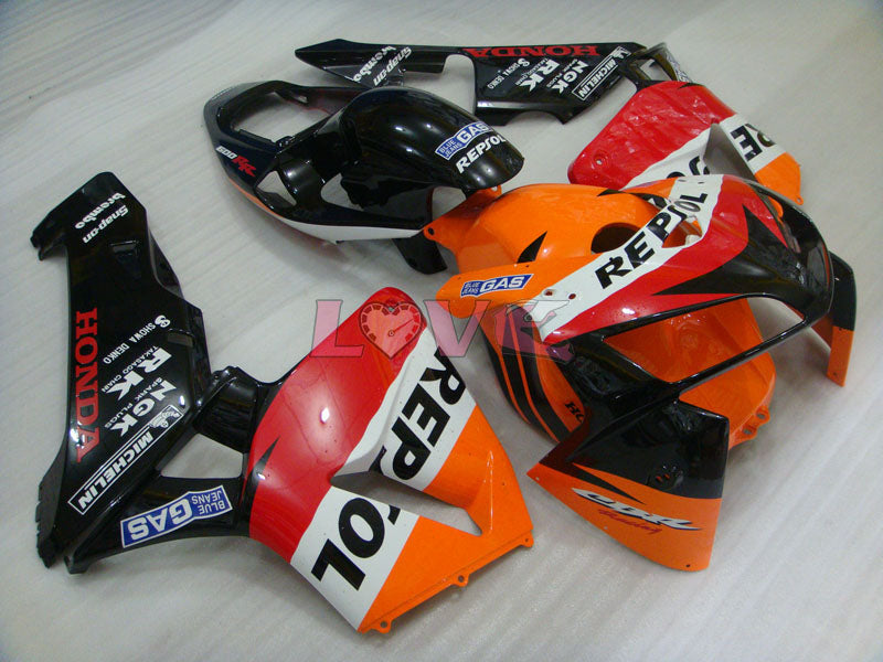 MICHELIN RK Repsol - Orange Black Fairings and Bodywork For 2005-2006 CBR600RR #LF7489