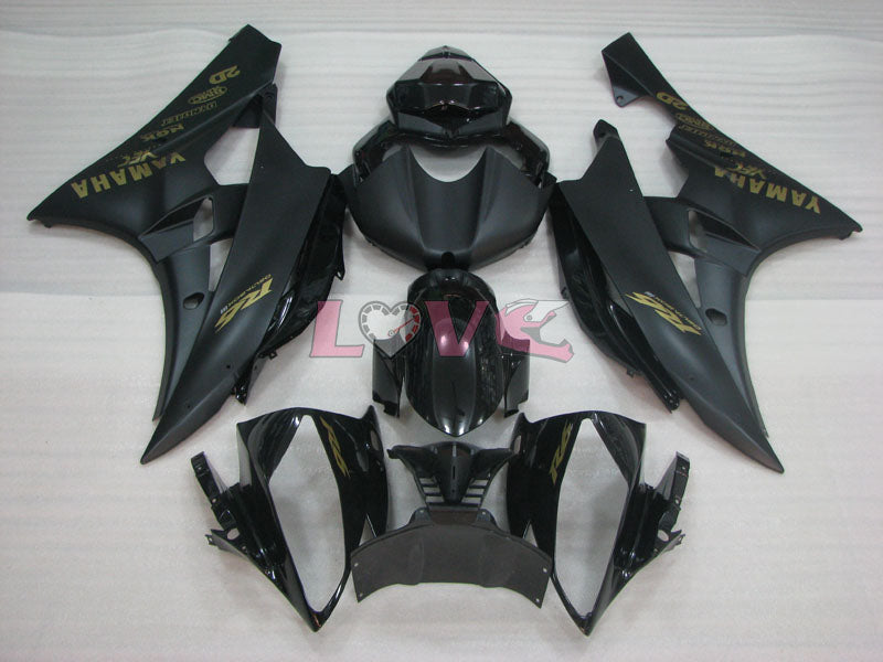 Factory Style - Black Matte Fairings and Bodywork For 2006-2007 YZF-R6 #LF3437