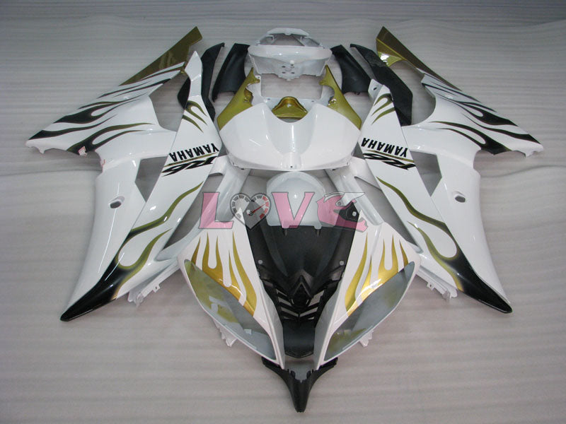 Flame - Green White Fairings and Bodywork For 2008-2016 YZF-R6 #LF6867
