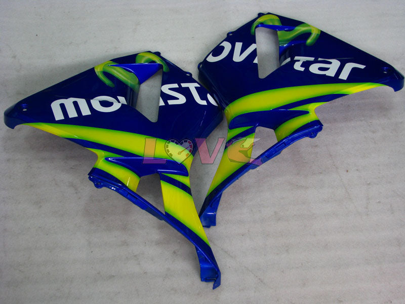 Movistar - Yellow Blue Fairings and Bodywork For 2003-2004 CBR600RR #LF5384