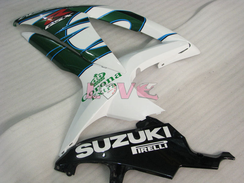 Corona - Green White Fairings and Bodywork For 2008-2010 GSX-R600 #LF3957