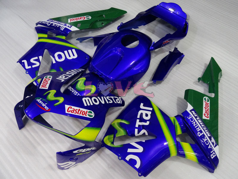 Movistar - Yellow Blue Fairings and Bodywork For 2003-2004 CBR600RR #LF4453
