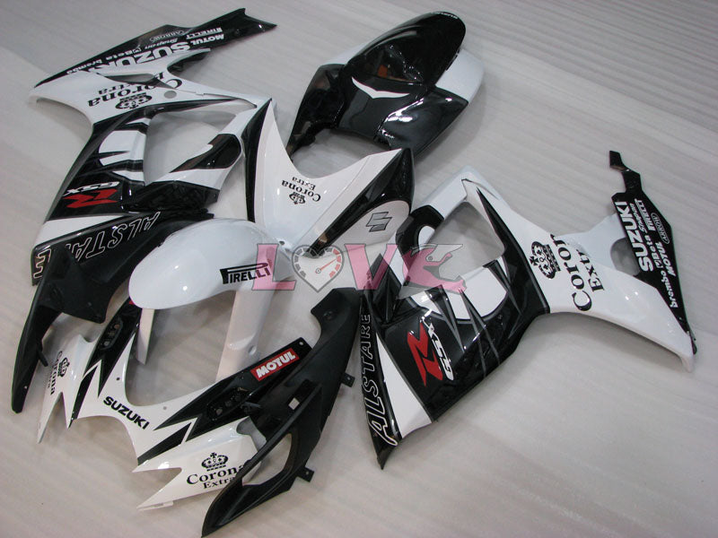 Corona - White Black Fairings and Bodywork For 2006-2007 GSX-R750 #LF6572