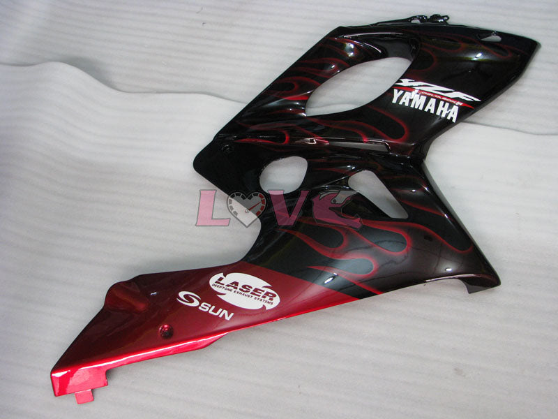 Flame - Red Black Fairings and Bodywork For 1997-2007 YZF600R #LF7929