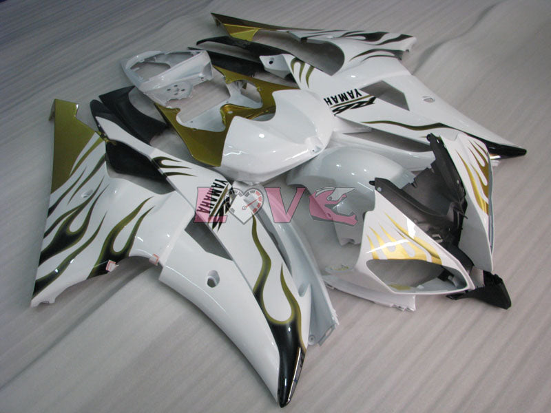 Flame - Green White Fairings and Bodywork For 2008-2016 YZF-R6 #LF6867