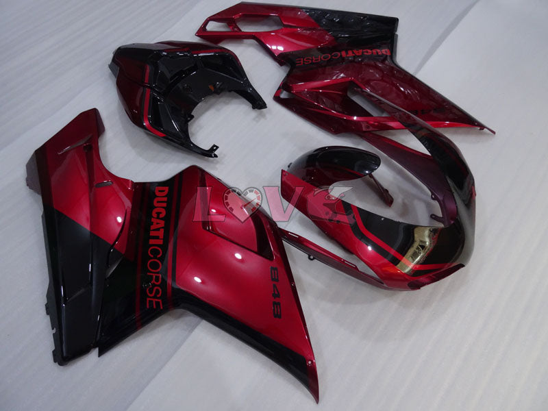 Factory Style - Red wine Black Fairings and Bodywork For 2008-2013 848 #LF3154