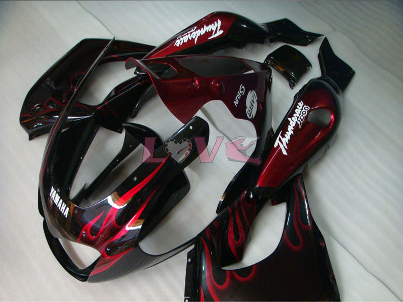 Flame - Red Black Fairings and Bodywork For 1997-2007 YZF1000R #LF7921
