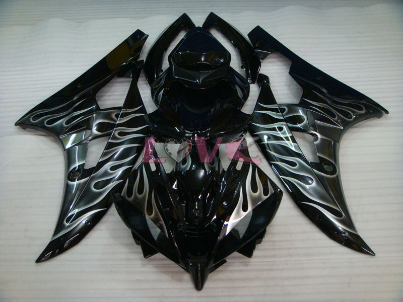 Flame - Black Fairings and Bodywork For 2006-2007 YZF-R6 #LF3471
