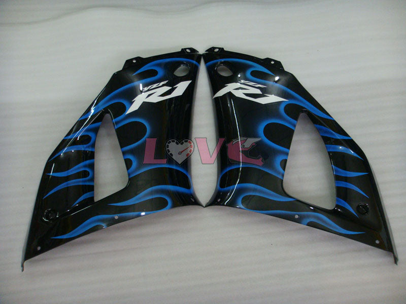 Flame - Blue Black Fairings and Bodywork For 1998-1999 YZF-R1 #LF7089