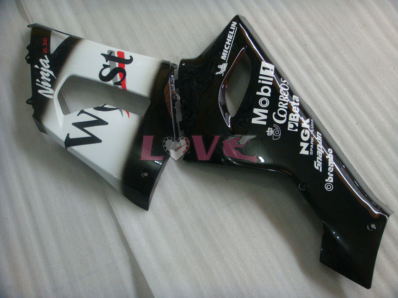 West - White Black Fairings and Bodywork For 2005-2006 NINJA ZX-6R #LF3304