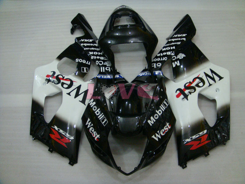 West - White Black Fairings and Bodywork For 2003-2004 GSX-R1000 #LF5936