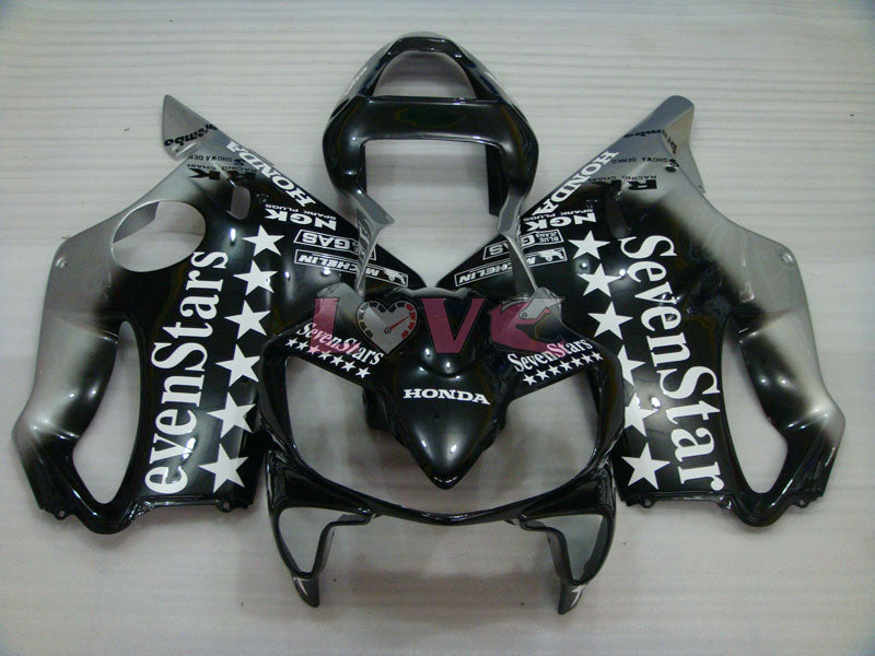 SevenStars - Black Silver Fairings and Bodywork For 2001-2003 CBR600F4i #LF7628