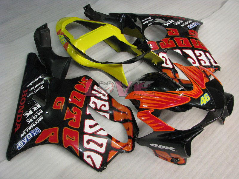 Rossi - Yellow Black Fairings and Bodywork For 2001-2003 CBR600F4i #LF7630