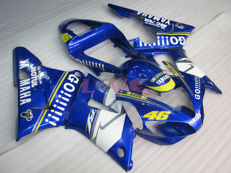 GO!!!!!!! MOTUL - Blue White Fairings and Bodywork For 2000-2001 YZF-R1 #LF3616