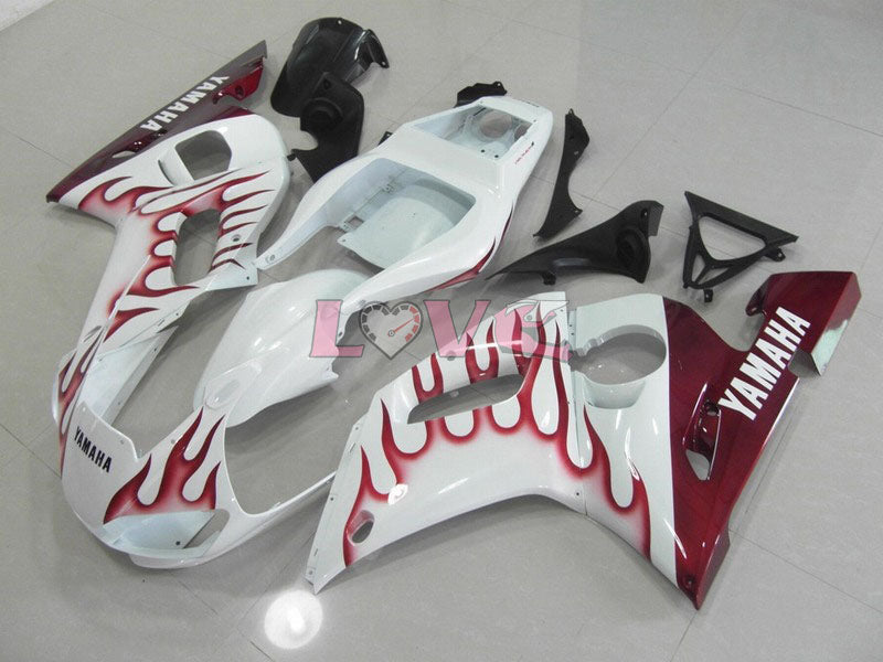 Flame - Red White Fairings and Bodywork For 1998-2002 YZF-R6 #LF6841