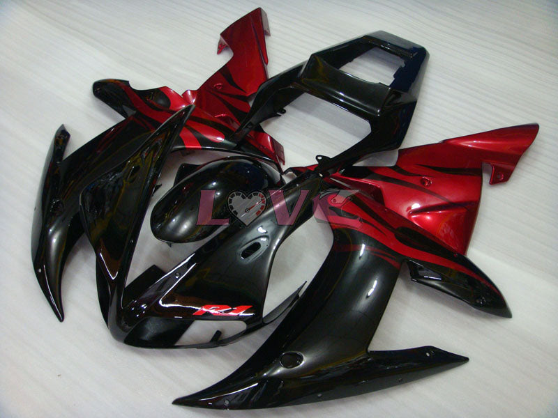 Flame - Red Black Fairings and Bodywork For 2002-2003 YZF-R1 #LF3593