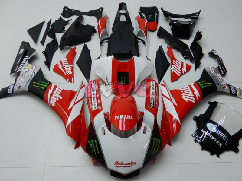 Monster - Red White Fairings and Bodywork For 2015-2019 YZF-R1 #LF7822