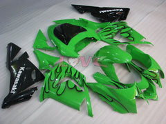 Flame - Green Black Fairings and Bodywork For 2004-2005 NINJA ZX-10R #LF6321