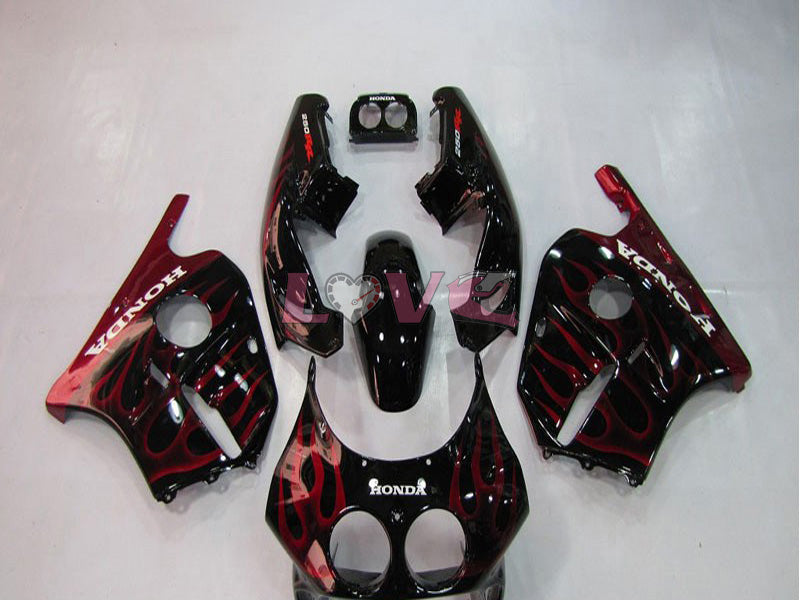 Flame - Red Black Fairings and Bodywork For 1990-1994 CBR250RR #LF4998