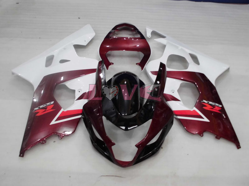 Factory Style - Red wine White Fairings and Bodywork For 2004-2005 GSX-R750 #LF4083