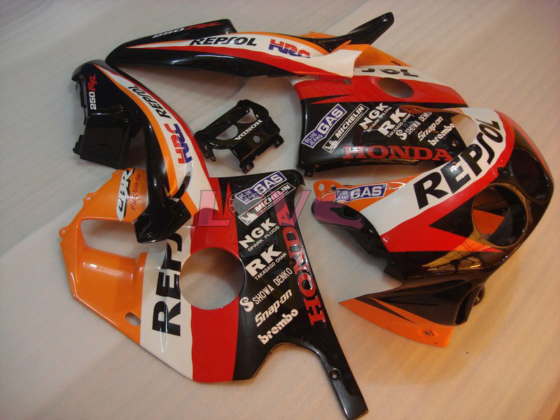 Monster - Orange Black Fairings and Bodywork For 1990-1994 CBR250RR #LF4989