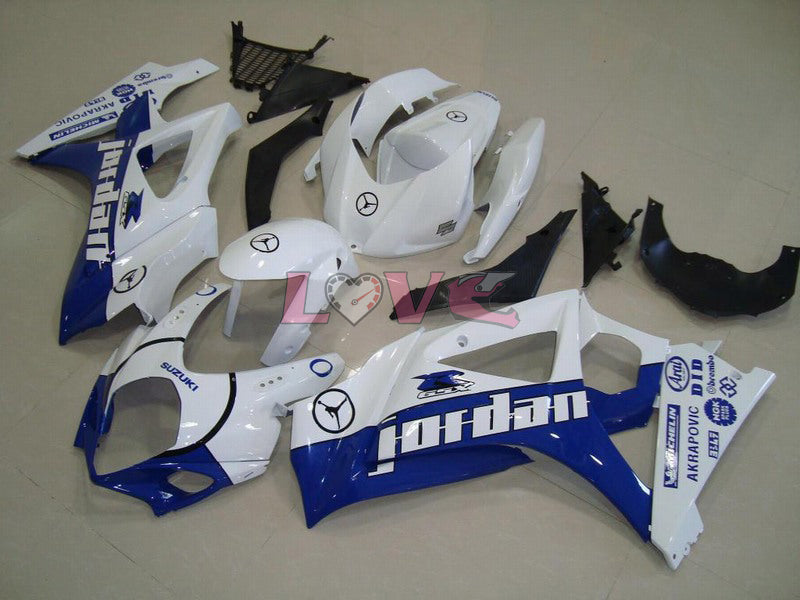 Jordan - Blue White Fairings and Bodywork For 2007-2008 GSX-R1000 #LF5760