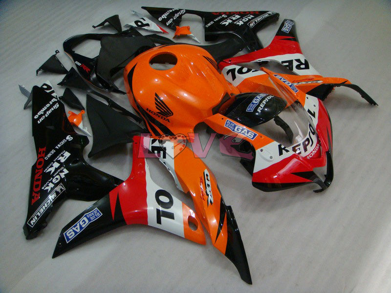 Repsol - Orange Black Fairings and Bodywork For 2007-2008 CBR600RR #LF7395