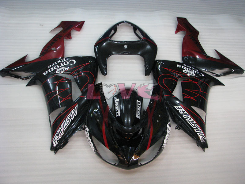 Corona - Red wine Black Fairings and Bodywork For 2006-2007 NINJA ZX-10R #LF3265