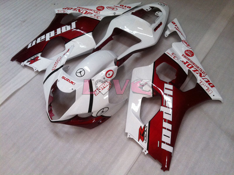 Jordan - Red White Fairings and Bodywork For 2003-2004 GSX-R1000 #LF6023