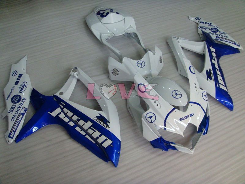 Jordan - Blue White Fairings and Bodywork For 2008-2010 GSX-R750 #LF6390