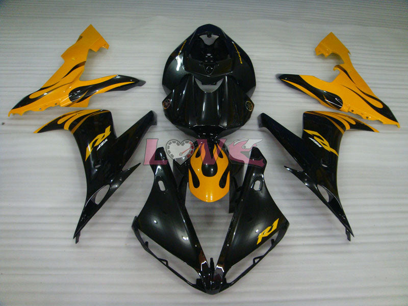 Flame - Yellow Black Fairings and Bodywork For 2004-2006 YZF-R1 #LF7000