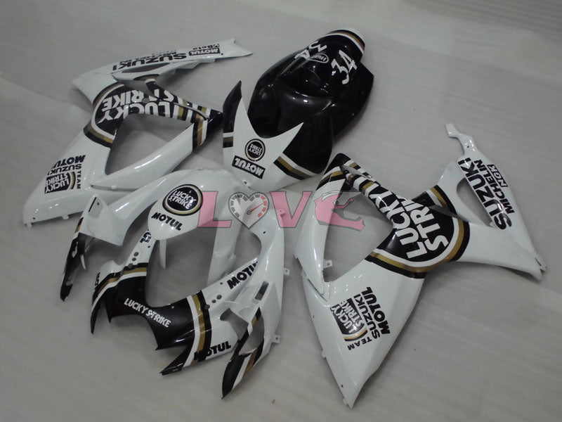 Lucky Strike MICHELIN MOTUL - White Black Fairings and Bodywork For 2006-2007 GSX-R600 #LF6340