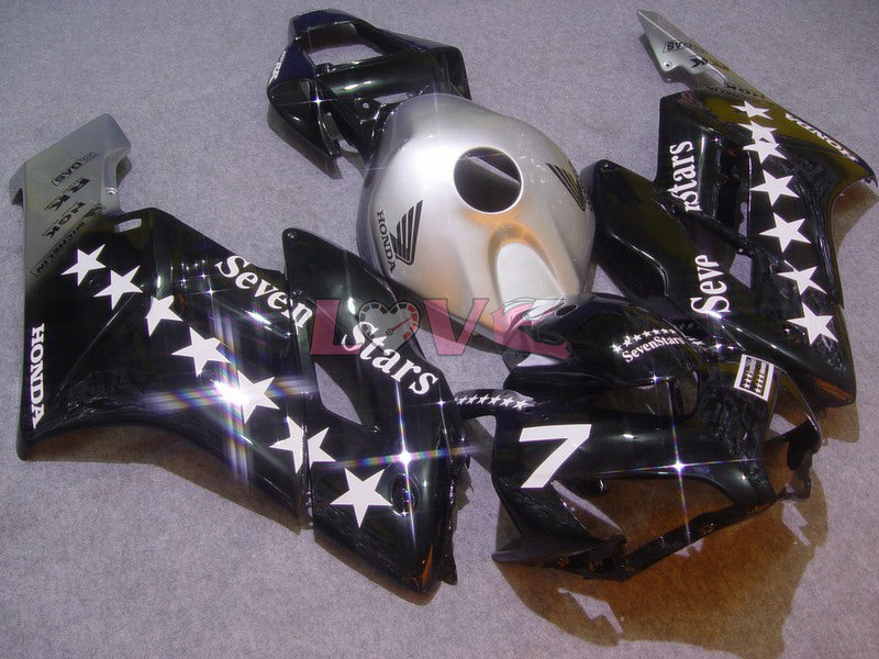 SevenStars - Black Silver Fairings and Bodywork For 2004-2005 CBR1000RR #LF7282
