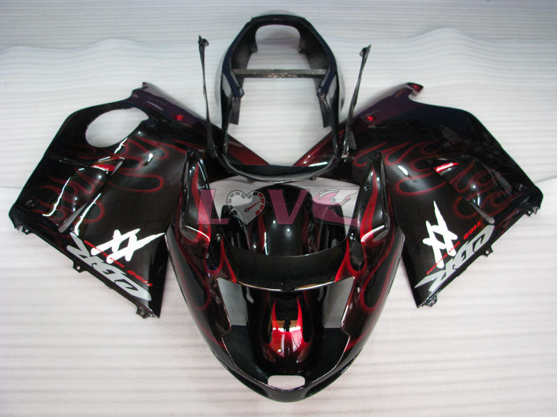 Flame - Red Black Fairings and Bodywork For 1996-2007 CBR1100XX #LF5135