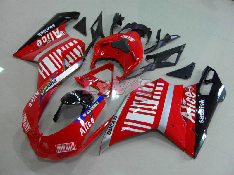 Alice - Red Black Fairings and Bodywork For 2007-2009 1098 #LF5595