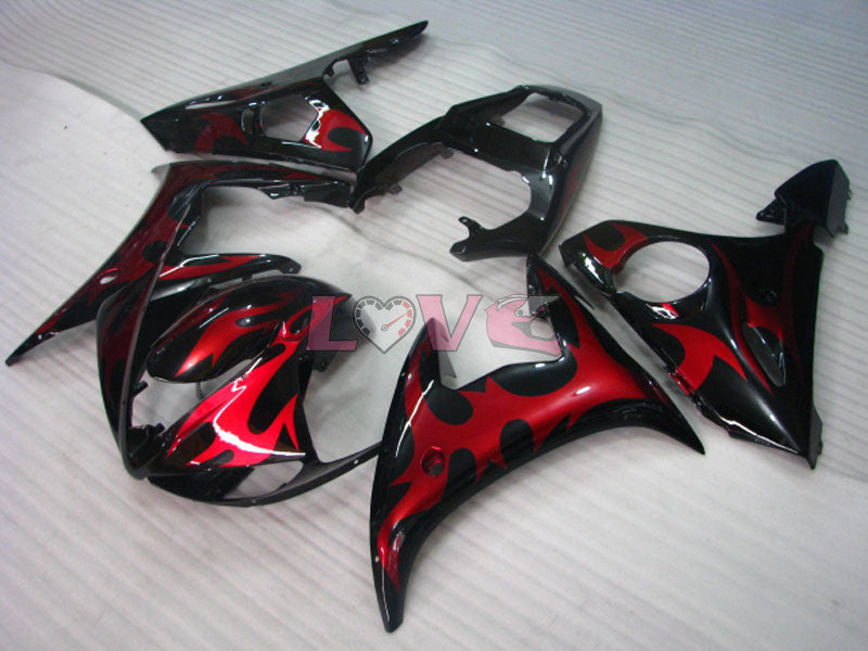 Factory Style Customize - Red Black Fairings and Bodywork For 2003-2004 YZF-R6 #LF3549