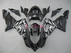 Flame - White Black Fairings and Bodywork For 2004-2005 NINJA ZX-10R #LF6324