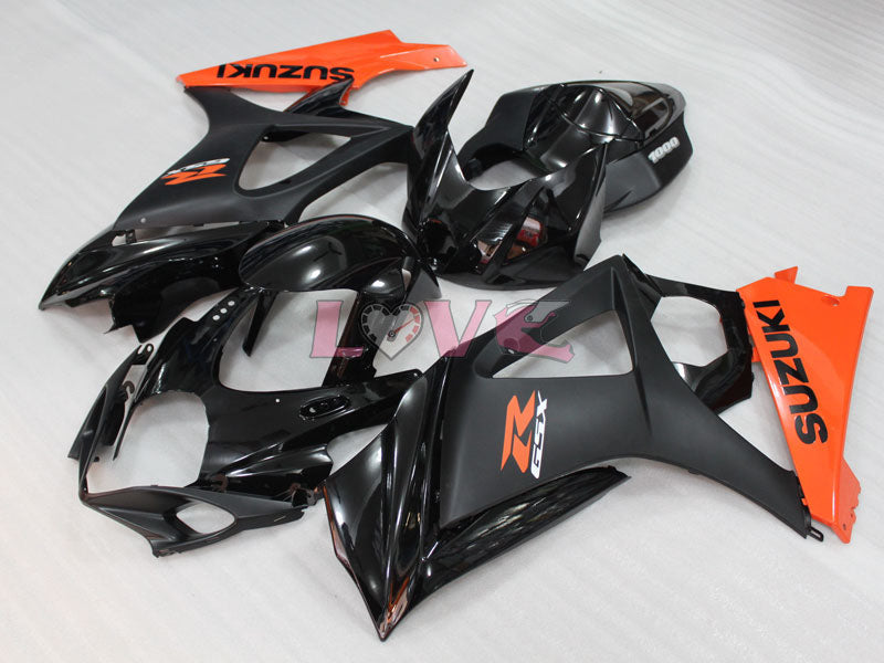 Factory Style - Orange Black Matte Fairings and Bodywork For 2007-2008 GSX-R1000 #LF3822