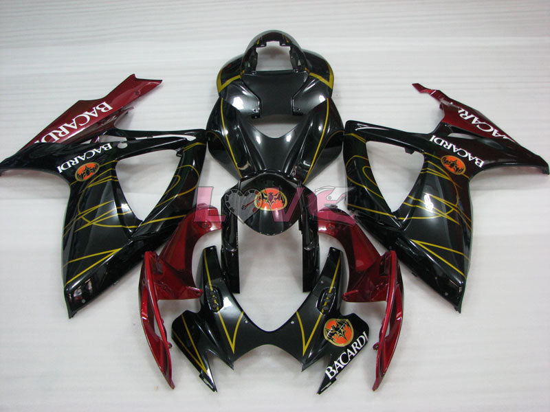 BACARDI - Black Fuchsia Fairings and Bodywork For 2006-2007 GSX-R600 #LF4034