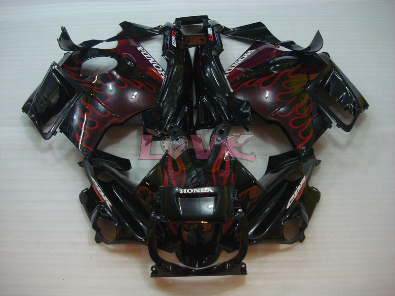 Flame - Red Black Fairings and Bodywork For 1991-1994 CBR600F2 #LF4887
