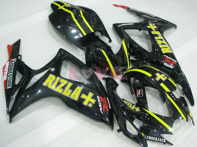 Rizla+ - Yellow Black Fairings and Bodywork For 2006-2007 GSX-R750 #LF4018