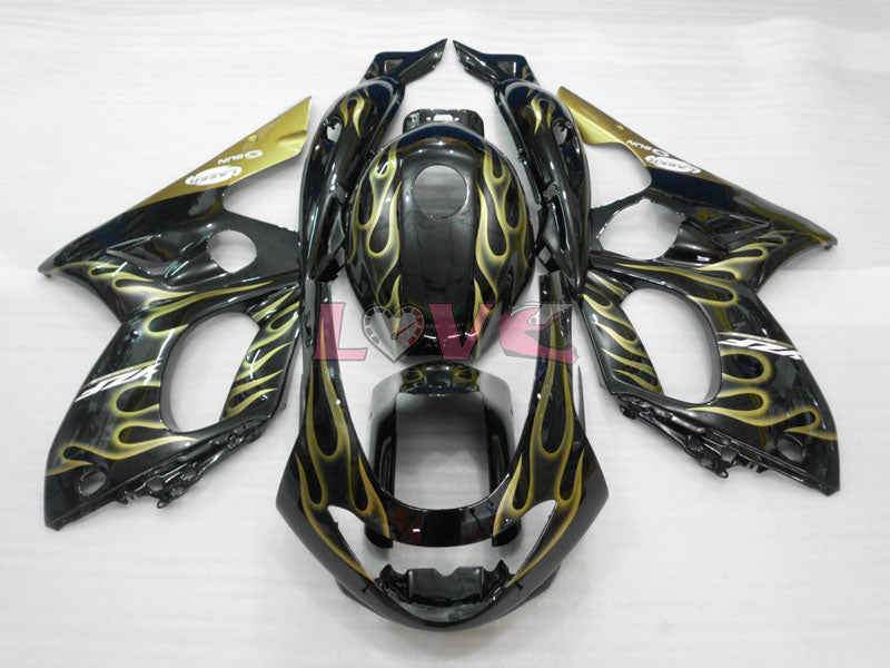 Flame - Yellow Black Fairings and Bodywork For 1997-2007 YZF600R #LF7932