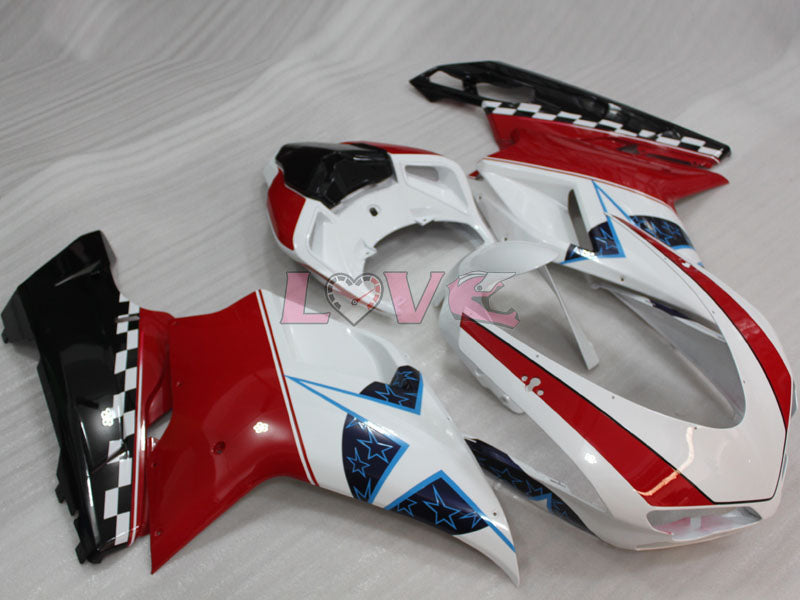 Factory Style - Red White Fairings and Bodywork For 2007-2009 1098 #LF3125