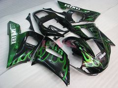 Flame - Green Black Fairings and Bodywork For 1998-2002 YZF-R6 #LF3382