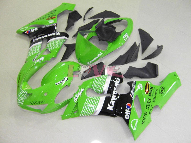 Nakano - Green Black Fairings and Bodywork For 2005-2006 NINJA ZX-6R #LF5977