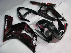 Flame - Red Black Fairings and Bodywork For 2003-2004 NINJA ZX-6R #LF6058