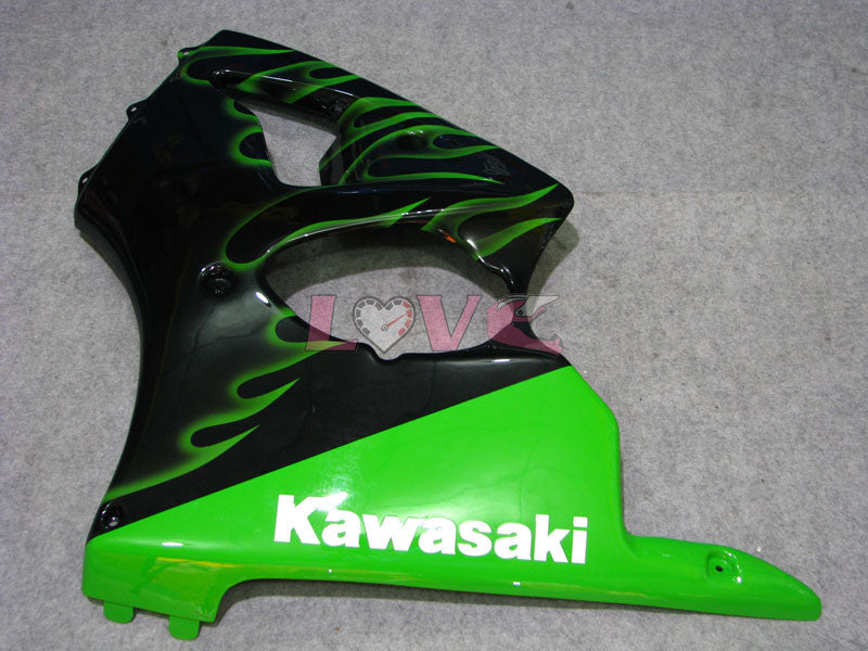 Flame - Green Black Fairings and Bodywork For 2000-2002 NINJA ZX-6R #LF3334