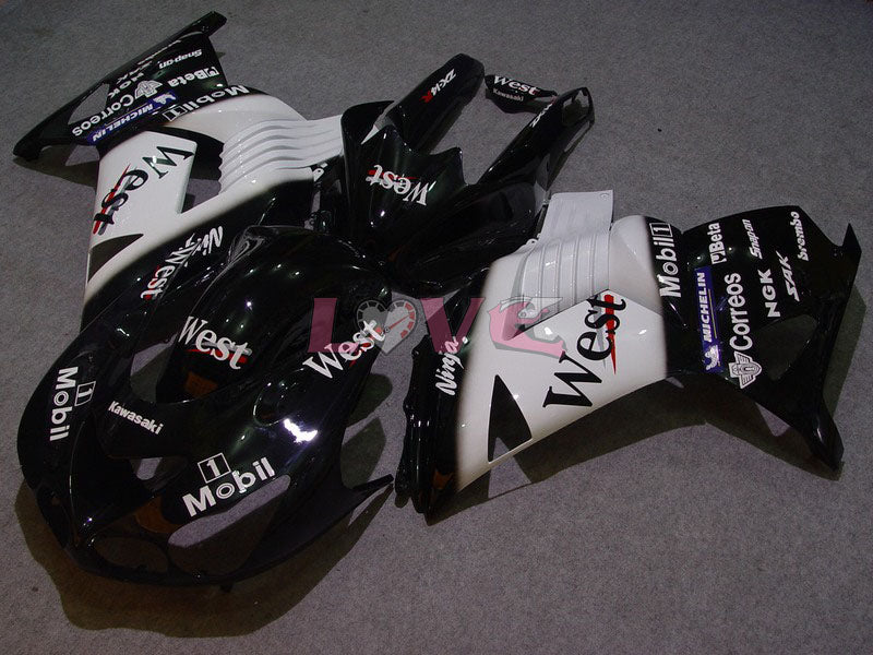 Flame - White Black Fairings and Bodywork For 2006-2011 NINJA ZX-14R #LF5857