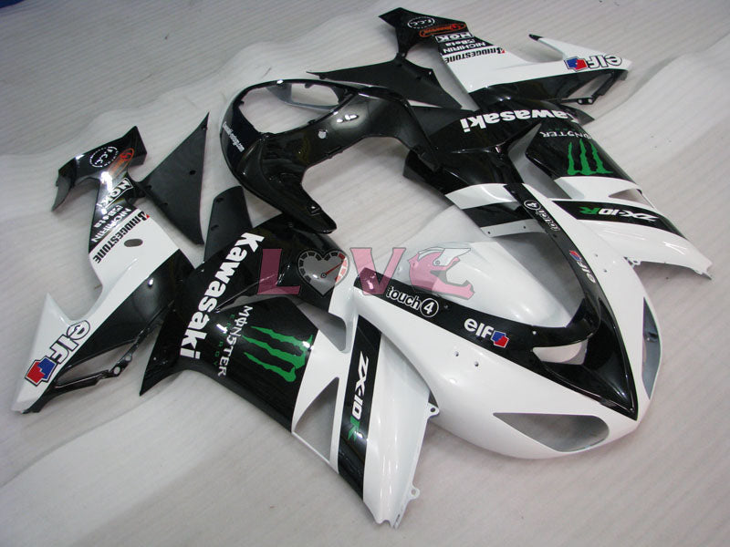 Monster - White Black Fairings and Bodywork For 2006-2007 NINJA ZX-10R #LF6228