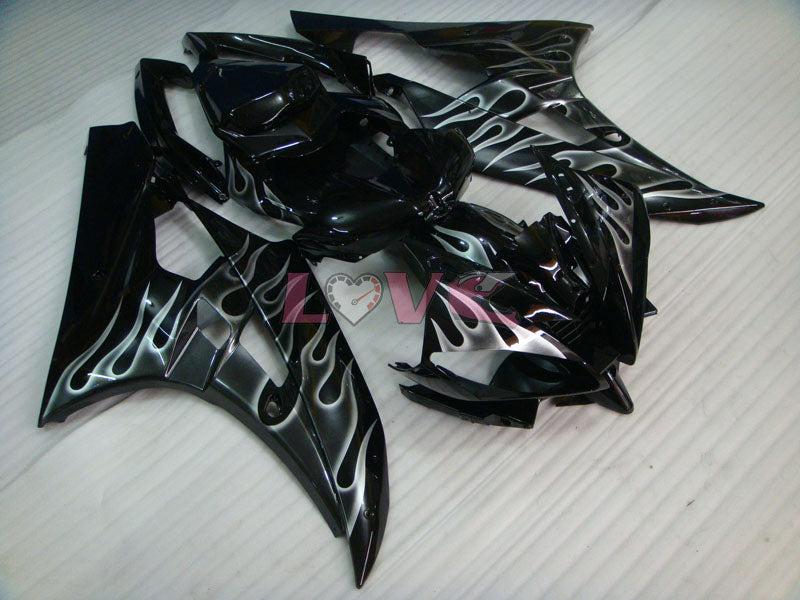 Flame - Black Fairings and Bodywork For 2006-2007 YZF-R6 #LF3471